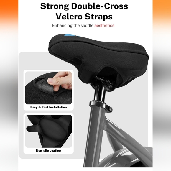 Meencool Gel Bike Seat Cover (Black/Blue) D-15 NWOT - Picture 10 of 14